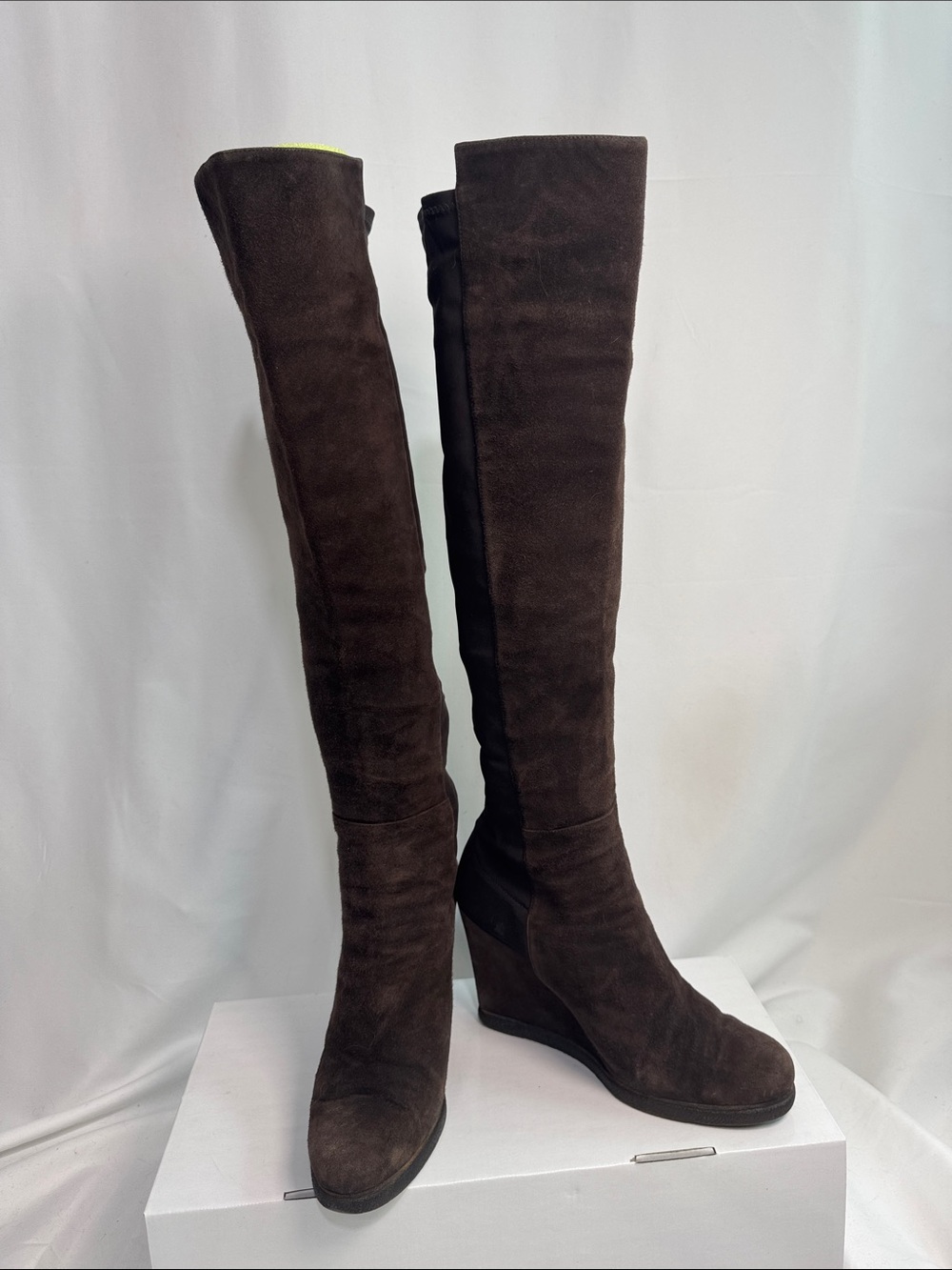 Stuart Weitzman “Demiswoon” Suede Wedge-Over-the-Knee boots. Size 10